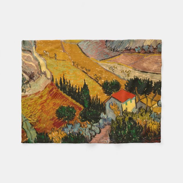 Manta Polar Campo con un hombre de flores por Van Gogh Fleece  (Frente (Horizontal))