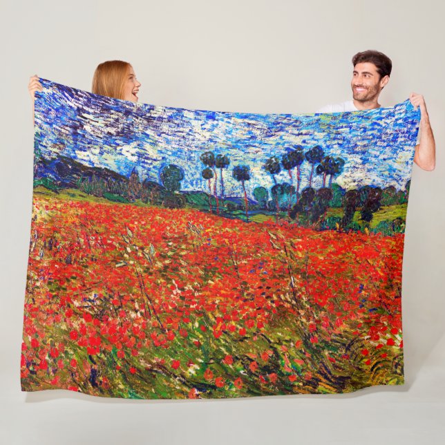 Manta Polar Campo de Flores Rojas, Van Gogh (In situ)