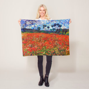 Manta Polar Campo de flores rojas, Van Gogh