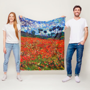 Manta Polar Campo de flores rojas, Van Gogh