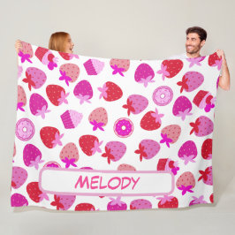 Manta Polar campo de fresa rosa verano naturaleza de la fruta