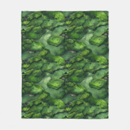 Manta Polar Campo de musgo verde