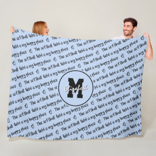 Manta Polar campo de sofball mi feliz lugar azul claro CUALQUI