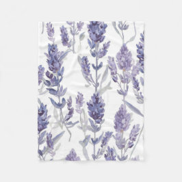 Manta Polar Campos de lavanda | Patrón de flores de acuarela p