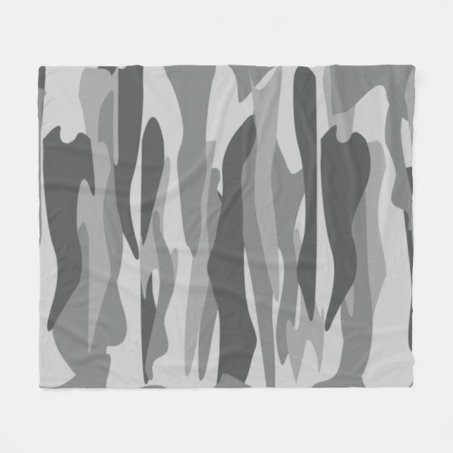 Manta Polar Camuflaje abstracto de tono gris (Frente (Horizontal))