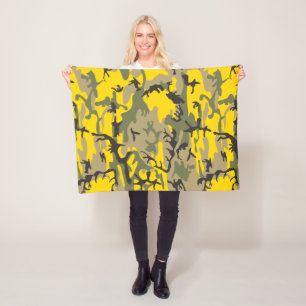 Manta Polar Camuflaje amarillo y verde, ejército, ejército