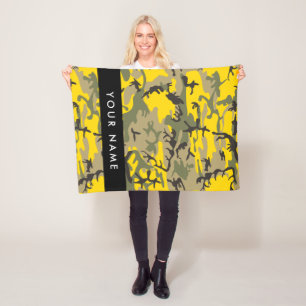 Manta Polar Camuflaje amarillo y verde Tu nombre Personaliza