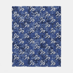Manta Polar Camuflaje azul de Digitaces del Rótulo del zodiaco