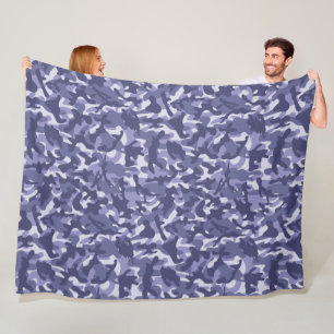 Manta Polar Camuflaje Azul Marino Púrpura