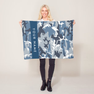 Manta Polar Camuflaje Azul Nieve de Invierno Personaliza tu no