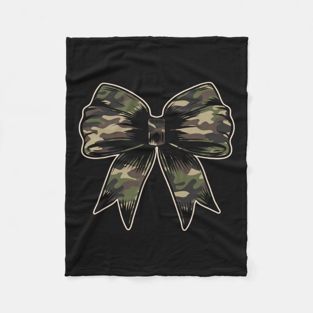Manta Polar Camuflaje Camo Bow Camo Coquette Bow Caza (Anverso)