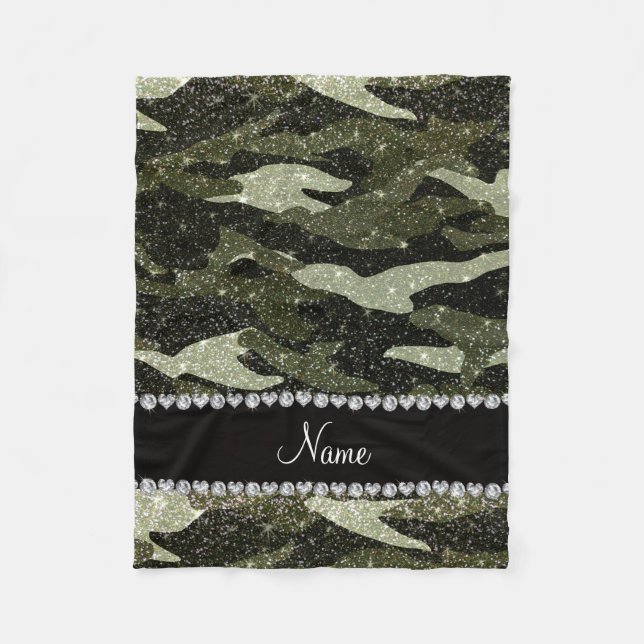 Manta Polar Camuflaje conocido personalizado del purpurina del (Anverso)