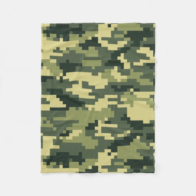 Manta Polar Camuflaje de madera digital Pixel de 8 bits / Camo (Anverso)