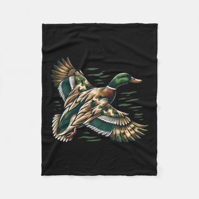 Manta Polar Camuflaje Escuela Vieja Camo Coquette Bow Duck Hun (Anverso)