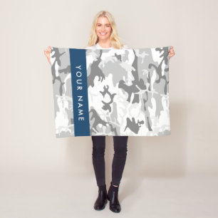 Manta Polar Camuflaje Gris Nieve de Invierno Personaliza tu no