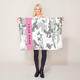 Manta Polar Camuflaje Gris Nieve de Invierno Personaliza tu no