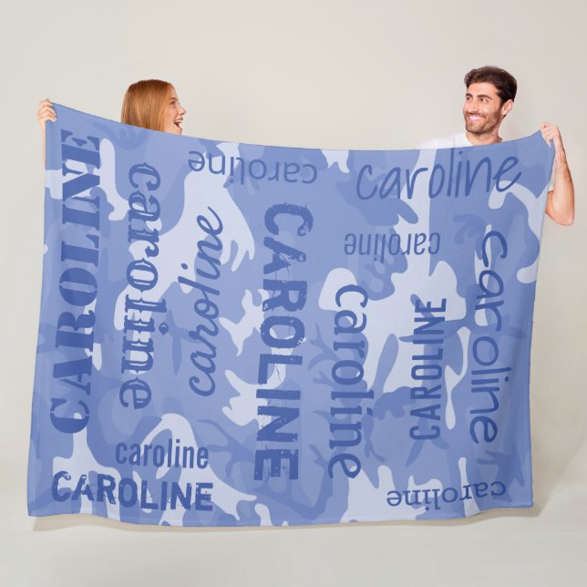 Manta Polar Camuflaje Personalizado Azul (In situ)