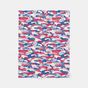 Manta Polar Camuflaje rojo blanco y azul