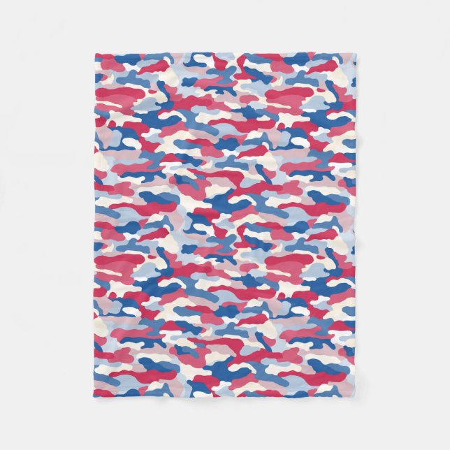 Manta Polar Camuflaje rojo blanco y azul (Anverso)