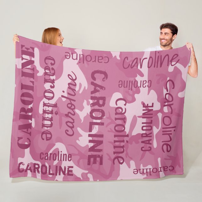 Manta Polar Camuflaje Rosa Personalizado (In situ)