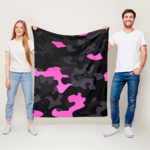 Manta Polar Camuflaje rosa y negro