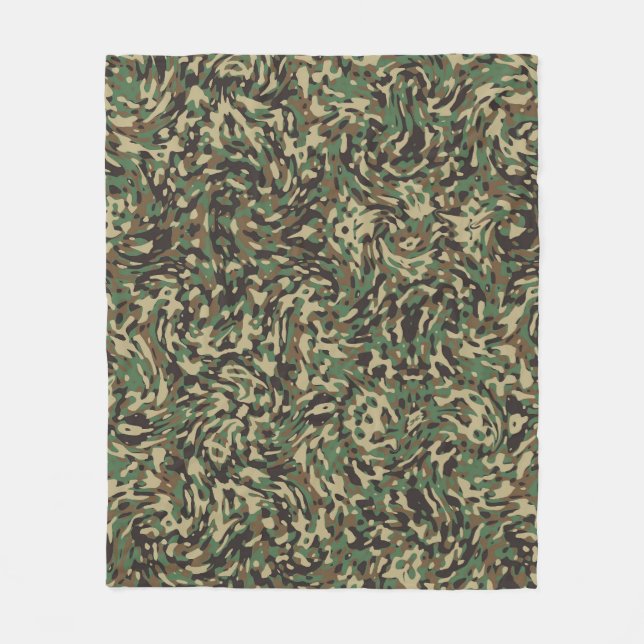 Manta Polar Camuflaje Verde de Moda (Anverso)