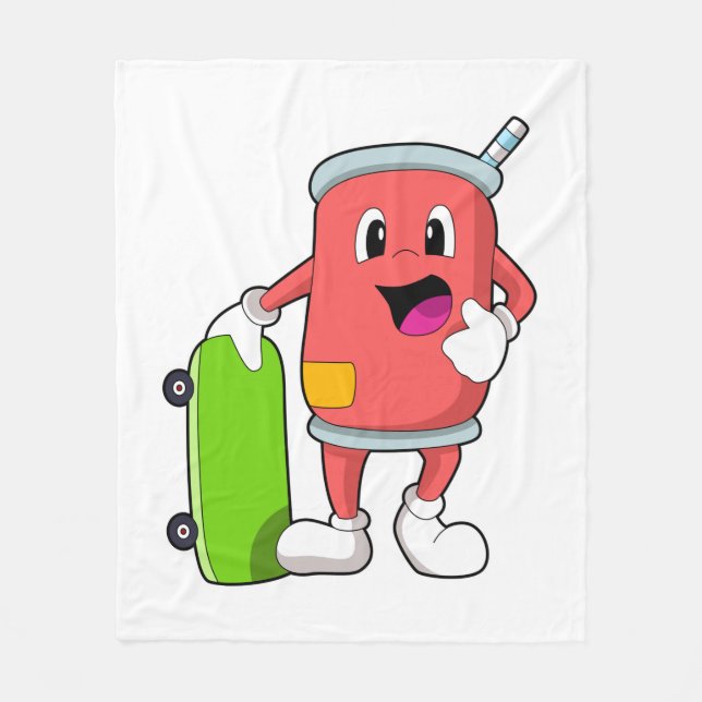 Manta Polar Can as Skater con Skateboard (Anverso)