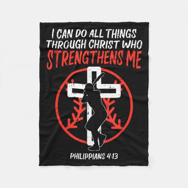 Manta Polar Can Do All Things Baseball Religious Christian Men (Anverso)