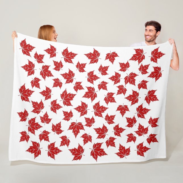Manta Polar Canada Blanket Canada Maple Leaf Throw Blankets (In situ)