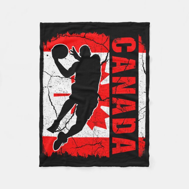 Manta Polar Canadiense Bysketbyll Player Canada Flag Bysketbyl (Anverso)