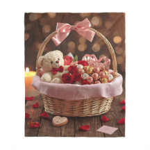 Canasta Romántica de San Valentín de Teddy Rosa Ac