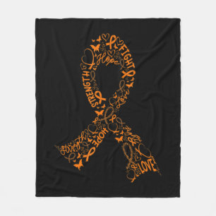 Manta Polar Cáncer de leucemia contra guerrero Naranja Ribbon