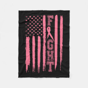 Manta Polar Cáncer de Mama Bandera Americana Sobreviviente de 