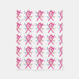 Manta Polar Cáncer de Mama Sensibilización Cinta Cintas Fleece