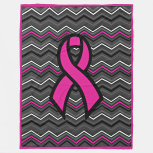 Manta Polar Cáncer de Mama Zig Zag Rosa