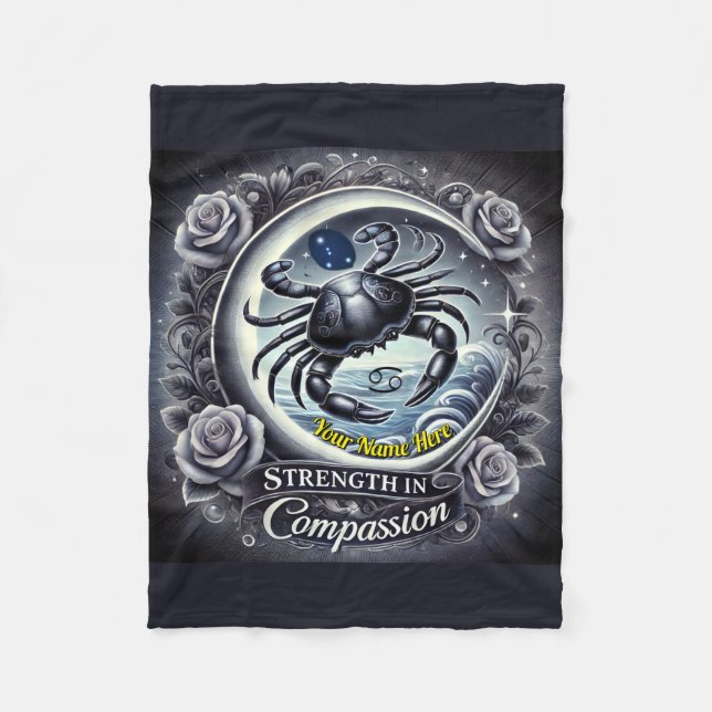 Manta Polar Cáncer "Fuerza en la compasión" Fleece Blanket (Anverso)