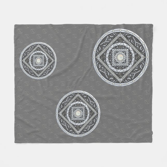 Manta Polar Cáncer Mandala Fleece Blanket (Frente (Horizontal))
