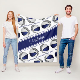 Manta Polar cancha de baloncesto mi lugar feliz chicas azul gr