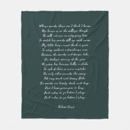 Manta Polar Canción de Poema Personalizado Verde Pino Letra de