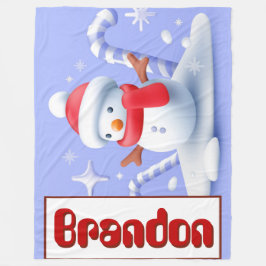 Manta Polar Candy Cane Blanket de Snowman personalizado