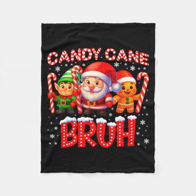 Manta Polar Candy Cane Bruh Cute Santa Elf Christmas Xmas Boy  (Anverso)