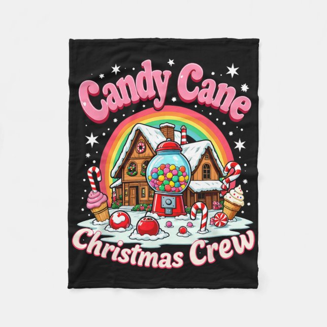 Manta Polar Candy Cane Christmas Crew House Candy Security Can (Anverso)