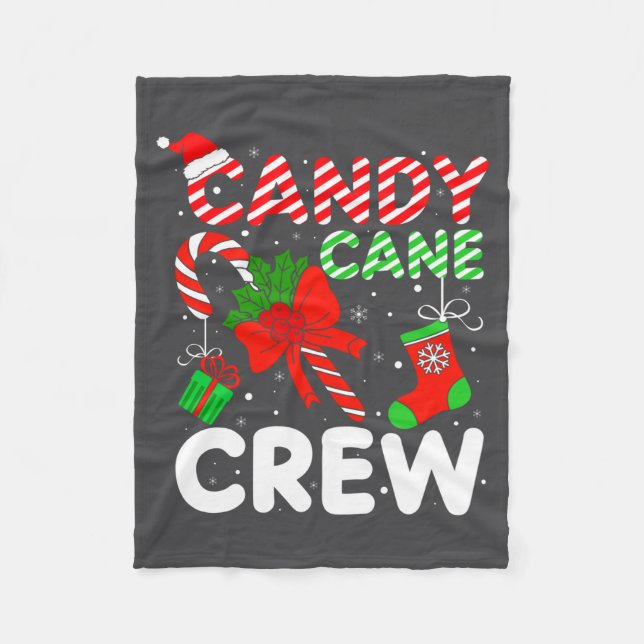 Manta Polar Candy Cane Crew Christmas Funny Xmas Matching Fami (Anverso)