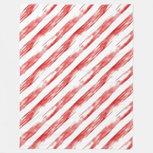 Manta Polar Candy Cane Red Stripes Navidades