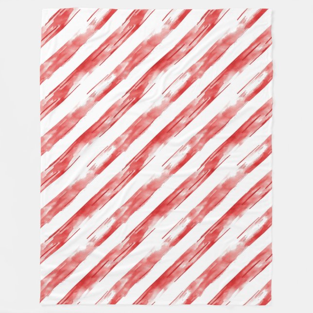 Manta Polar Candy Cane Red Stripes Navidades (Anverso)