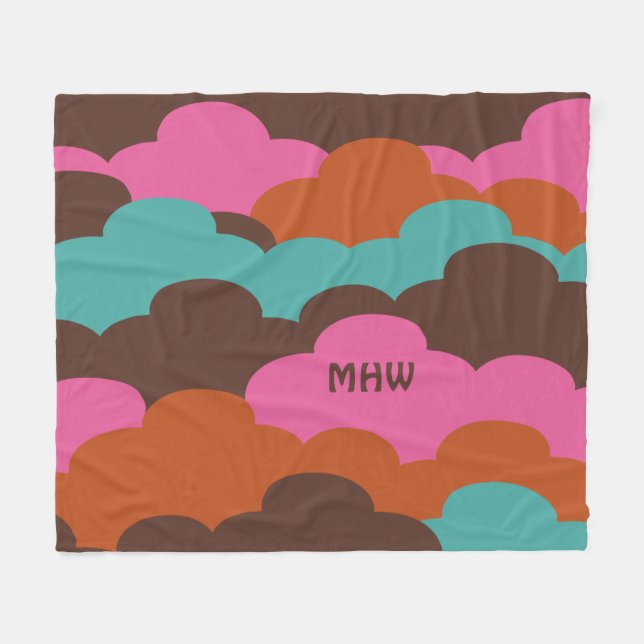 Manta Polar Candy Clouds personalizado monograma funda de pulg (Frente (Horizontal))