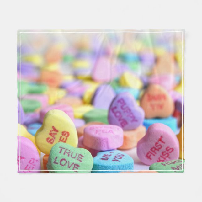 Manta Polar Candy Hearts Valentine (Frente (Horizontal))