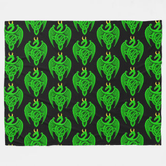 Manta Polar Cañeta de dragón celta verde