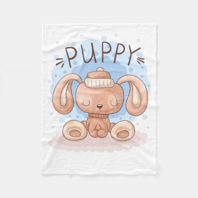 Manta Polar Cañeta De Fleece Puppy (Anverso)