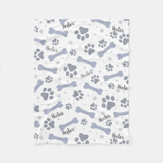 Manta Polar Cañeta de perro personalizada (Anverso)